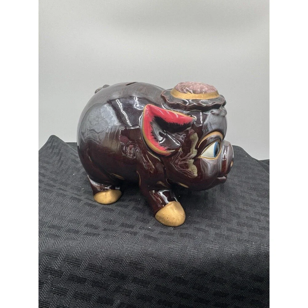 Vintage Hand painted Piggy Bank